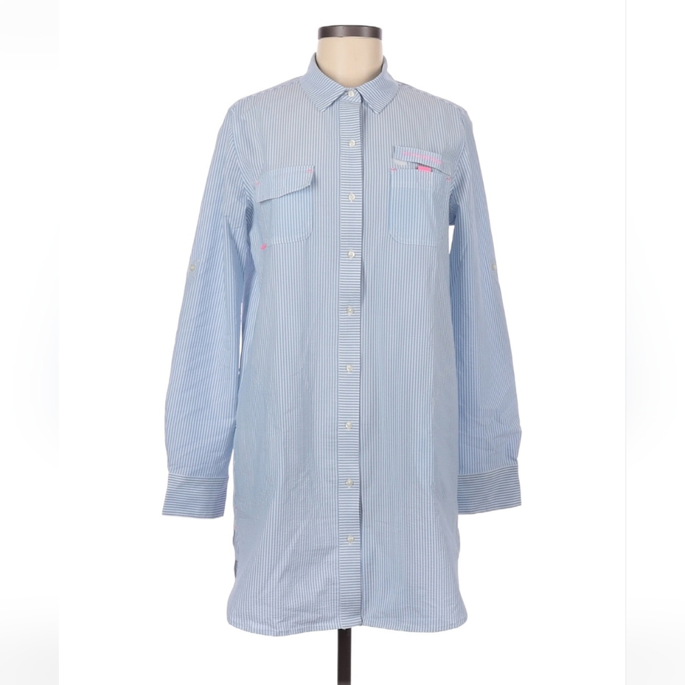 Harbor Seersucker Shirt Cover-Up